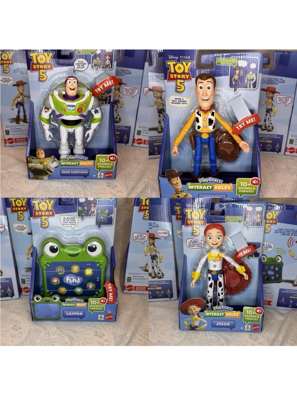 Toy Story 5 Set of Lilypad, Woody, Buzz, and Jessie Interactables